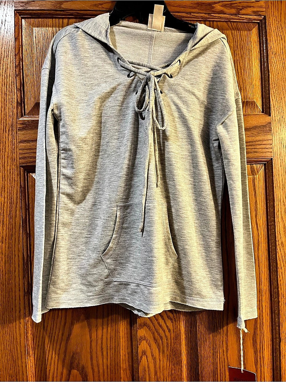 Mossimo Gray Lace-Up Hoodie Size XS NWT